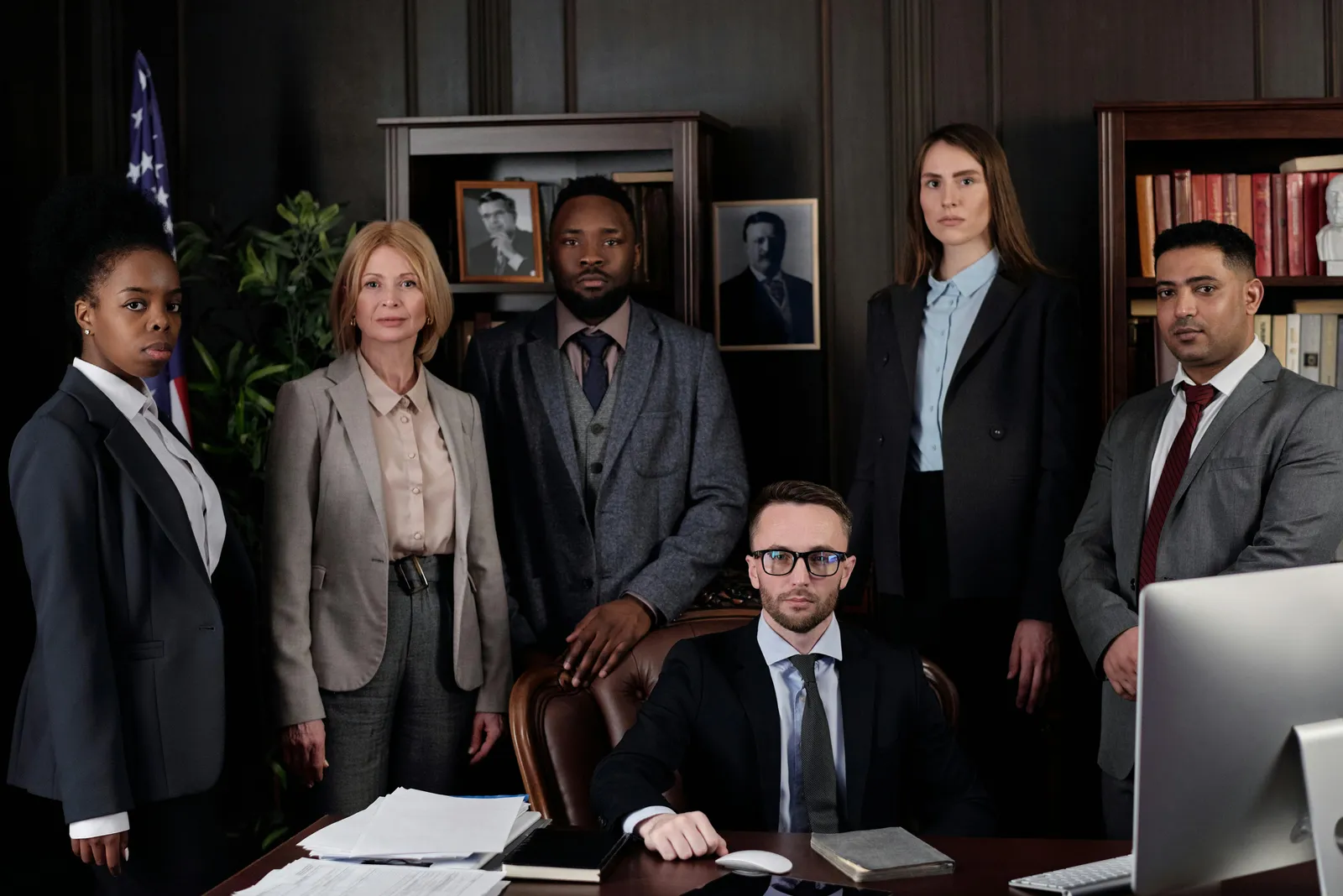 Legal team in a law office