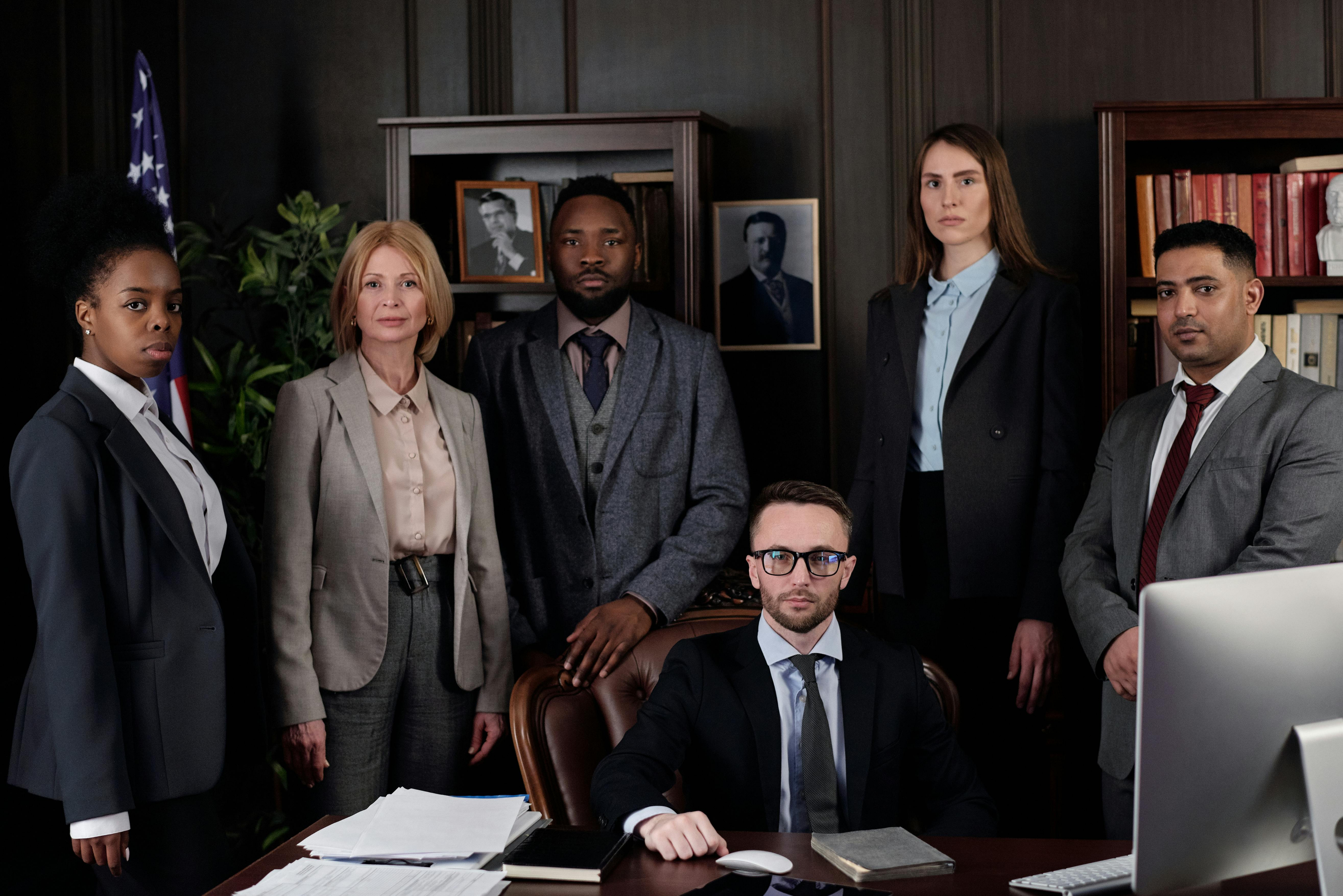 Legal team in a law office