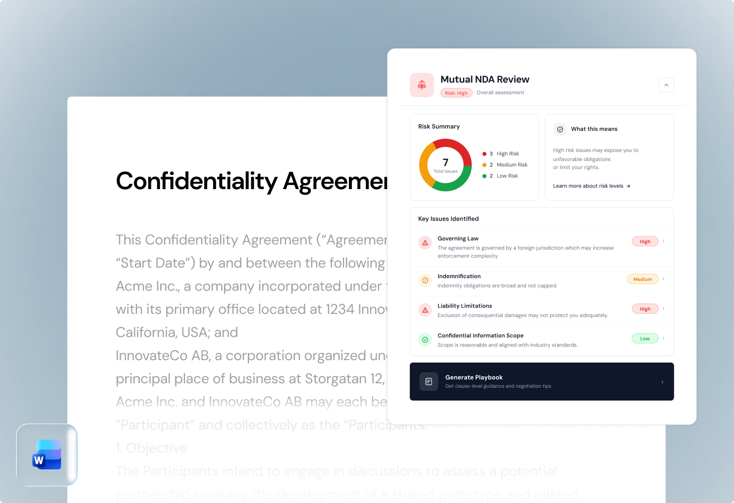 In-house legal workflow preview